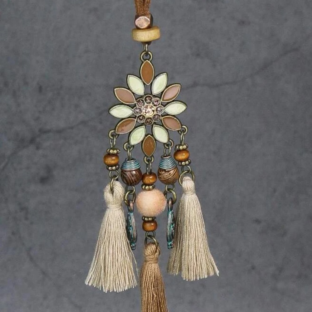 Boho Flower Tassel Necklace